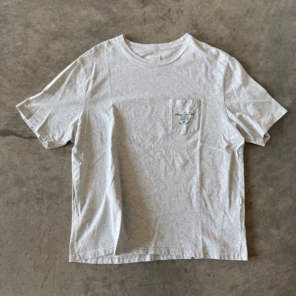 Aime Leon Dore Queens NY Manufacturing Co Pocket T-Shirt Heather Grey Size XXL